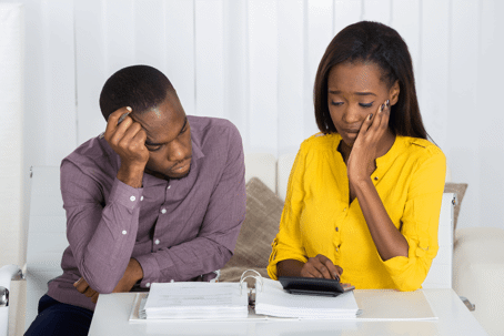 couple stressing over finances